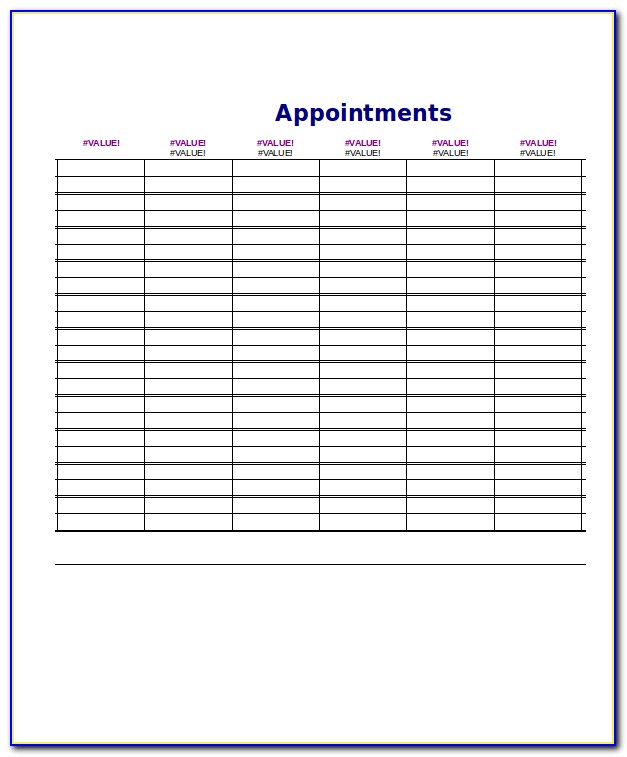 Daily Appointment Schedule Template Word