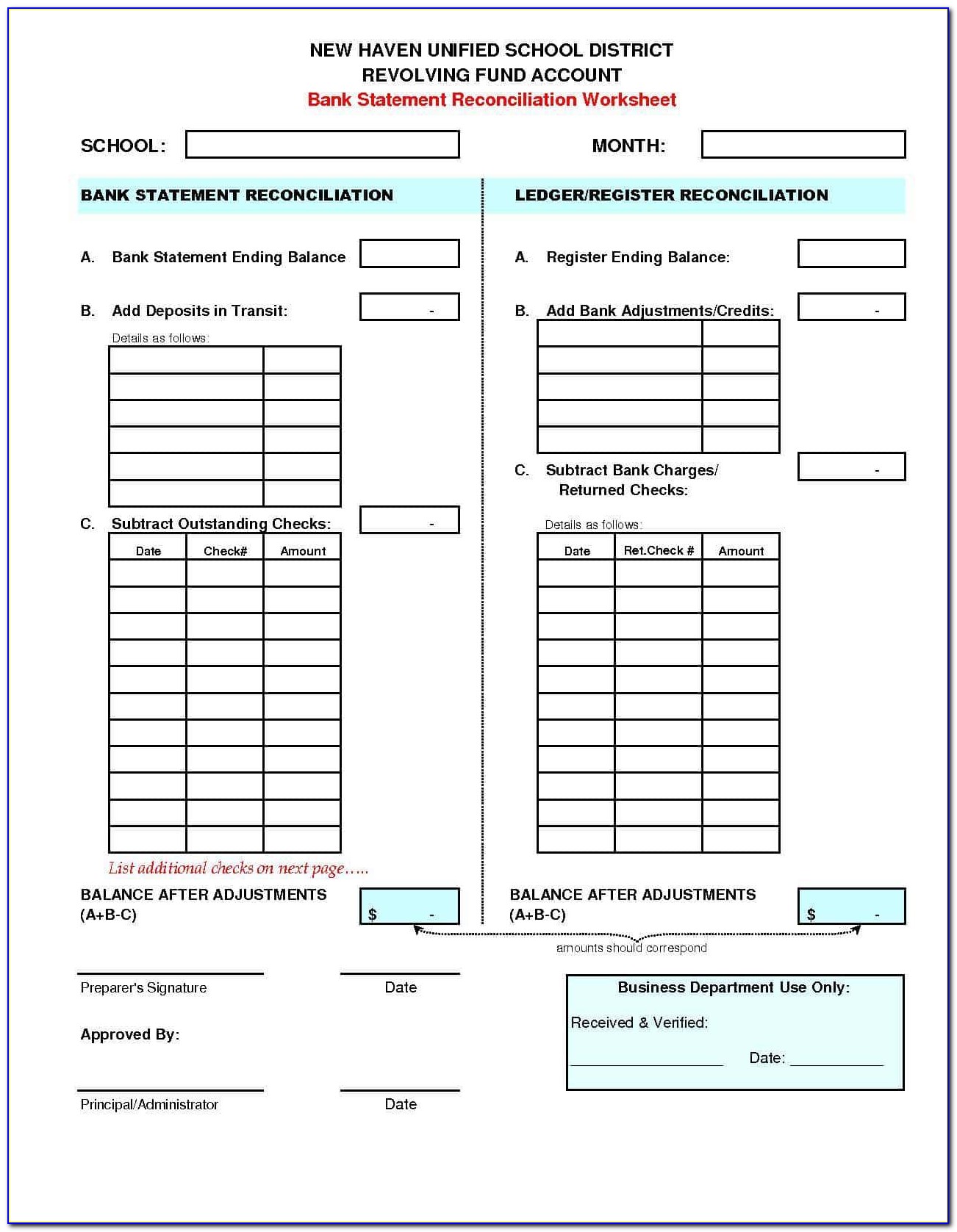 Daily Cash Register Balance Sheet Template Excel