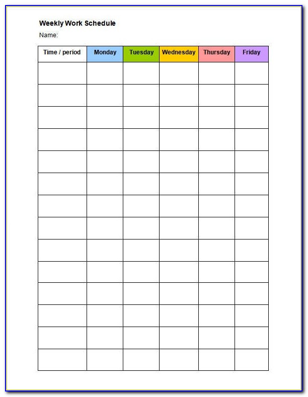 Daily Work Schedule Template Excel 2007
