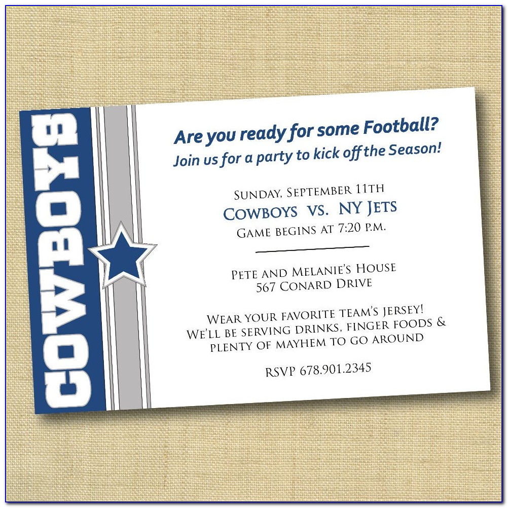 Dallas Cowboys Birthday Party Invitation Templates