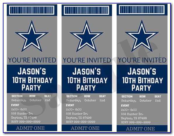 Dallas Cowboys Party Invitation Templates