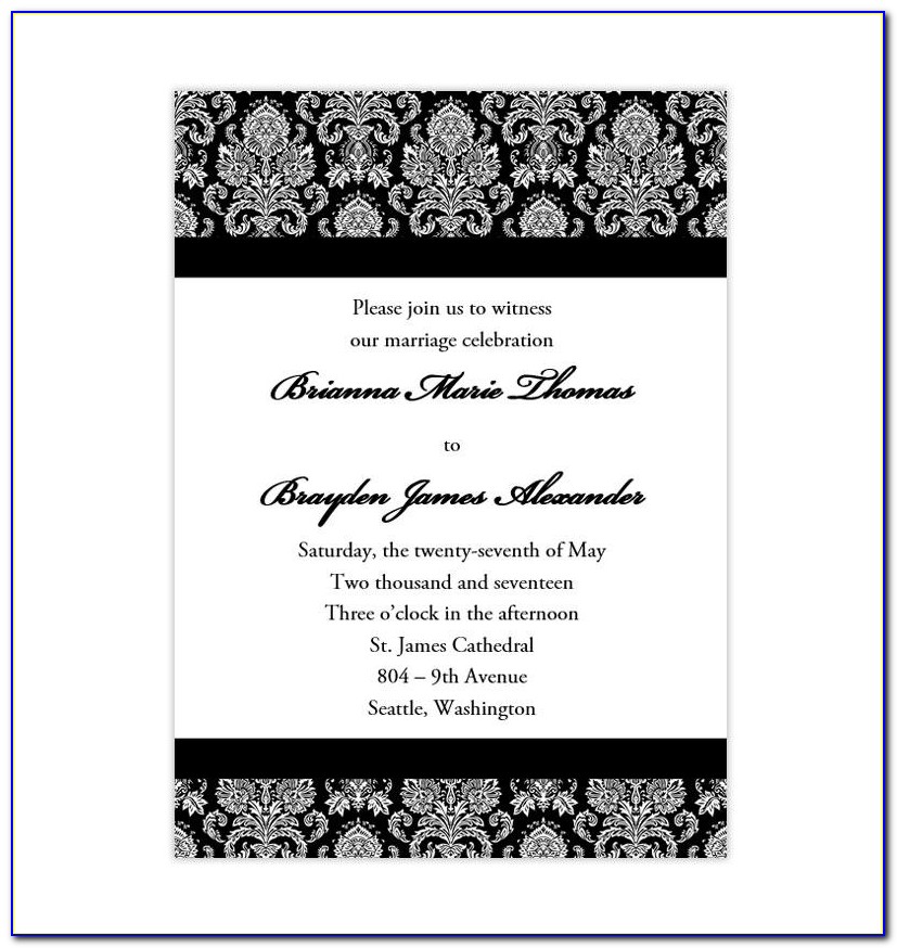Damask Wedding Invitation Template