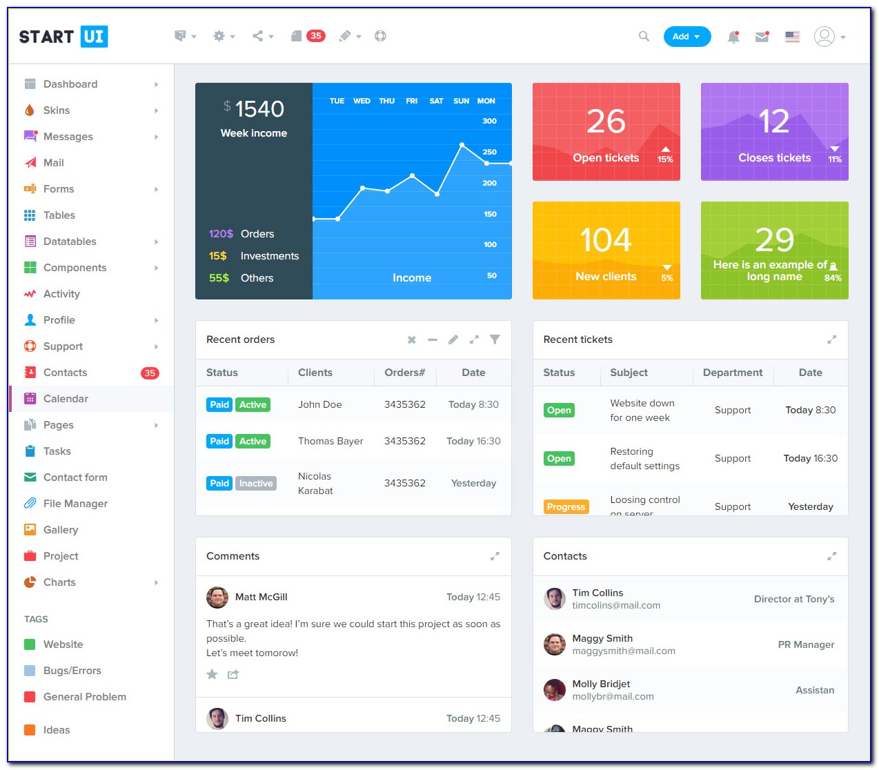 Dashboard Html5 Template Free Download
