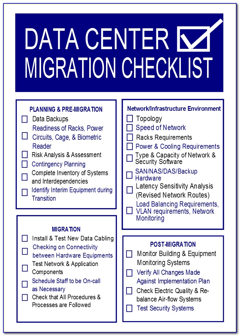 Data Migration Checklist Template Excel