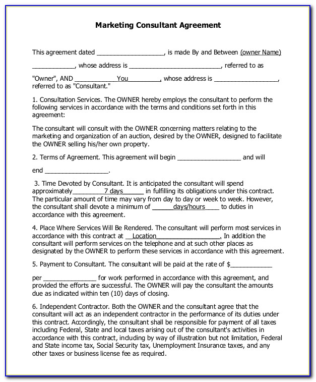 Draft Consulting Agreement Format India