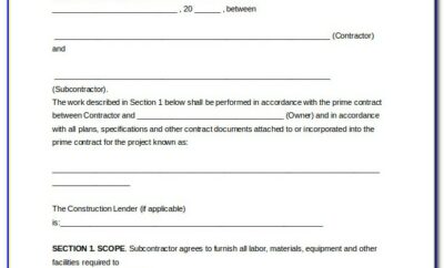 Example Contracts For Contractors