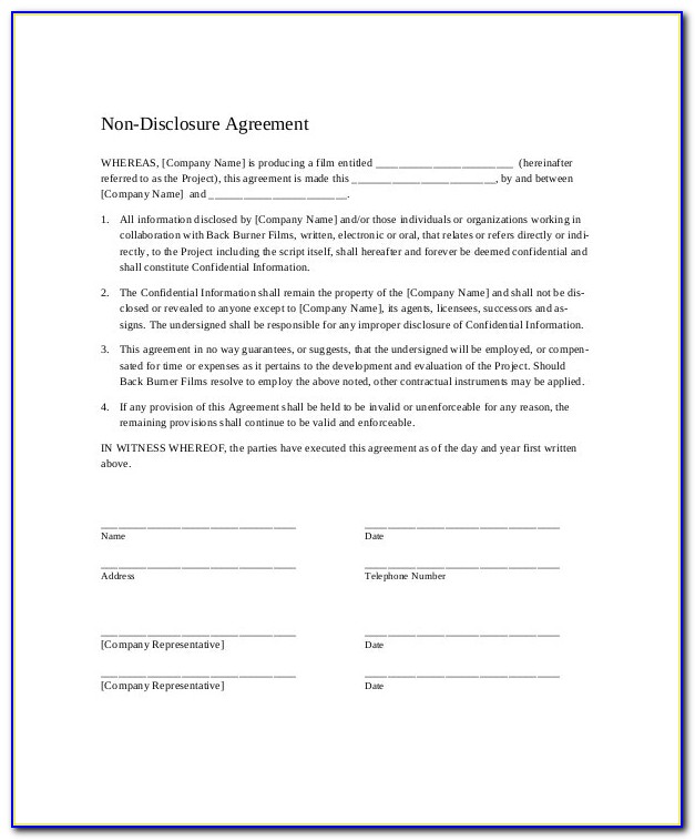 Free Basic Confidentiality Agreement Form