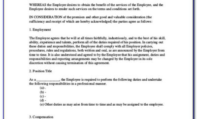 Free Employment Contract Agreement Template