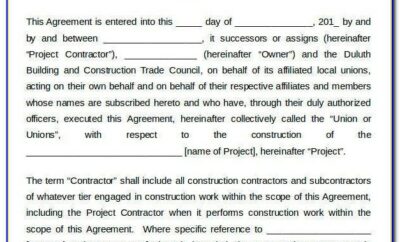 Free Sample Contract Labor Agreement