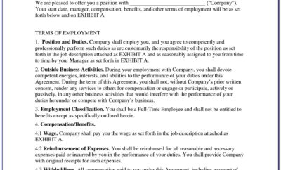 Free Sample Employee Contract Agreement
