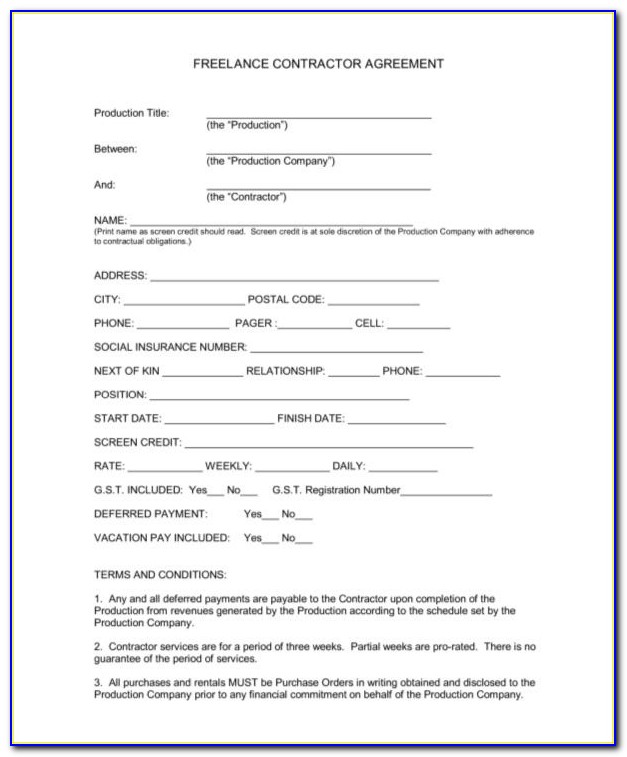 Freelance Contractor Contract Template