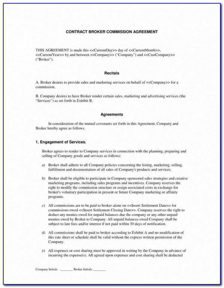 Insurance Commission Sharing Agreement Template