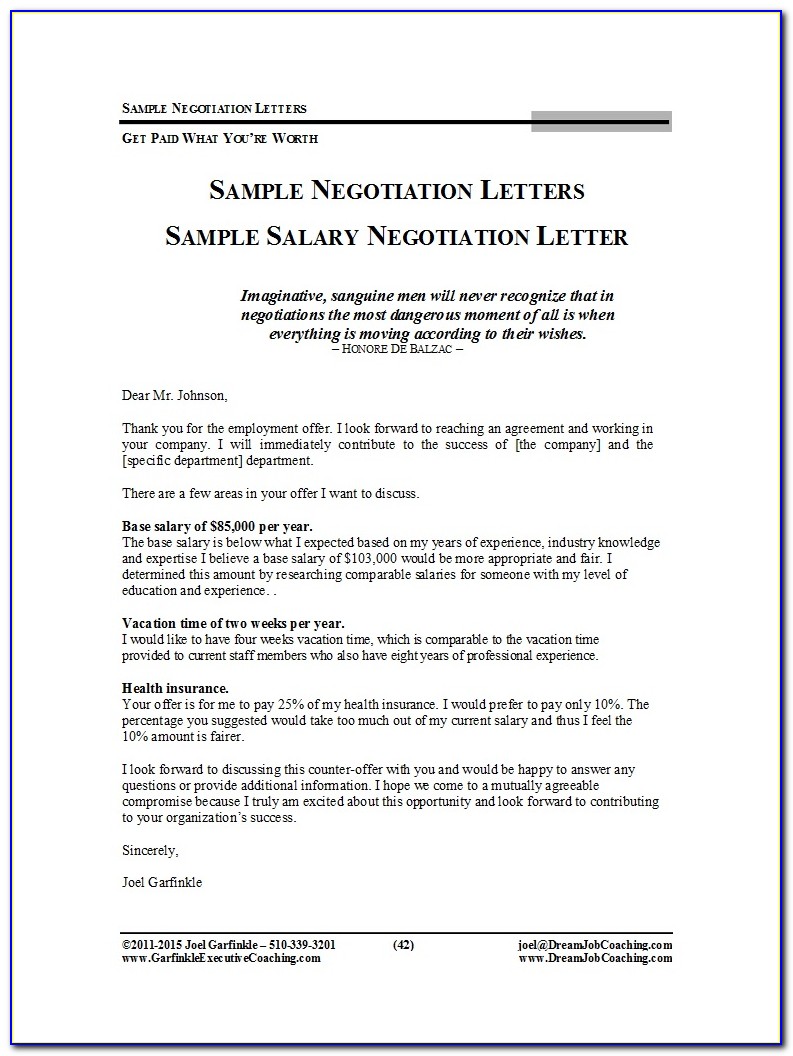 Insurance Contract Negotiation Letter Template