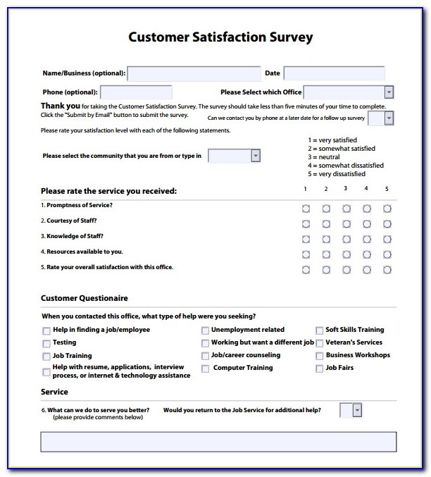Internal Customer Satisfaction Survey Form Documentation