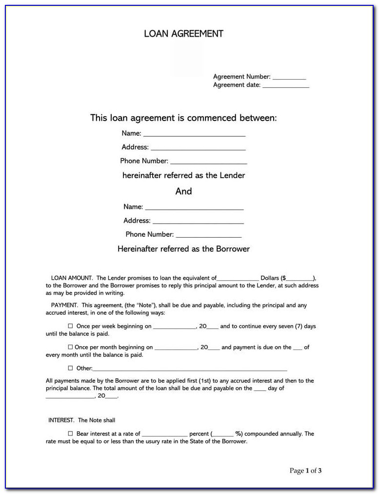 Islamic Contract For Lending Money Template