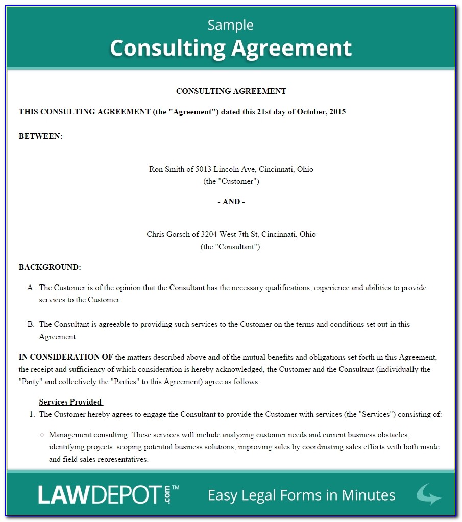 Management Consultant Contract Template Uk