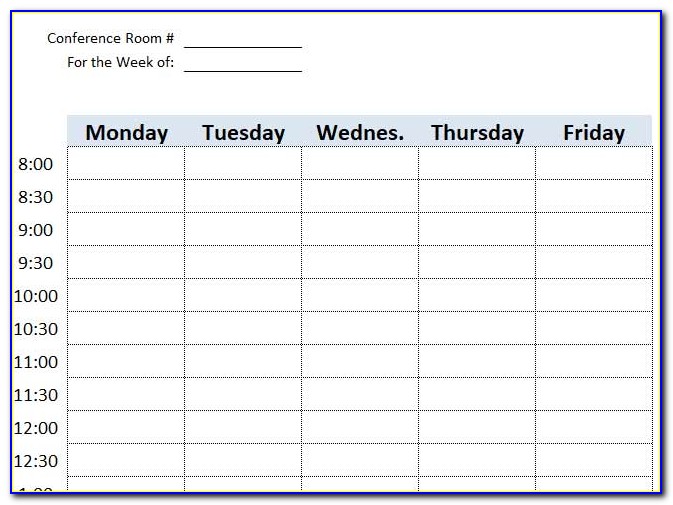 Meeting Room Schedule Template Excel