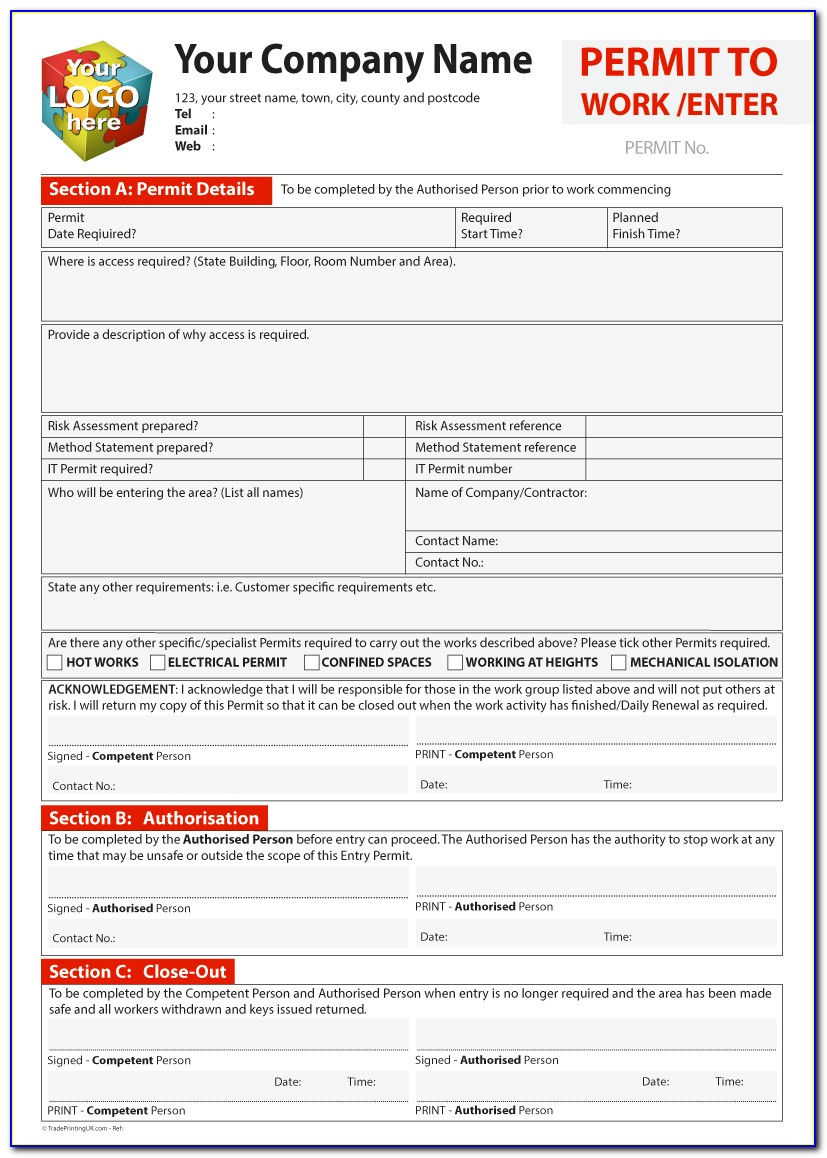 Permit Confined Space Entry Log Template