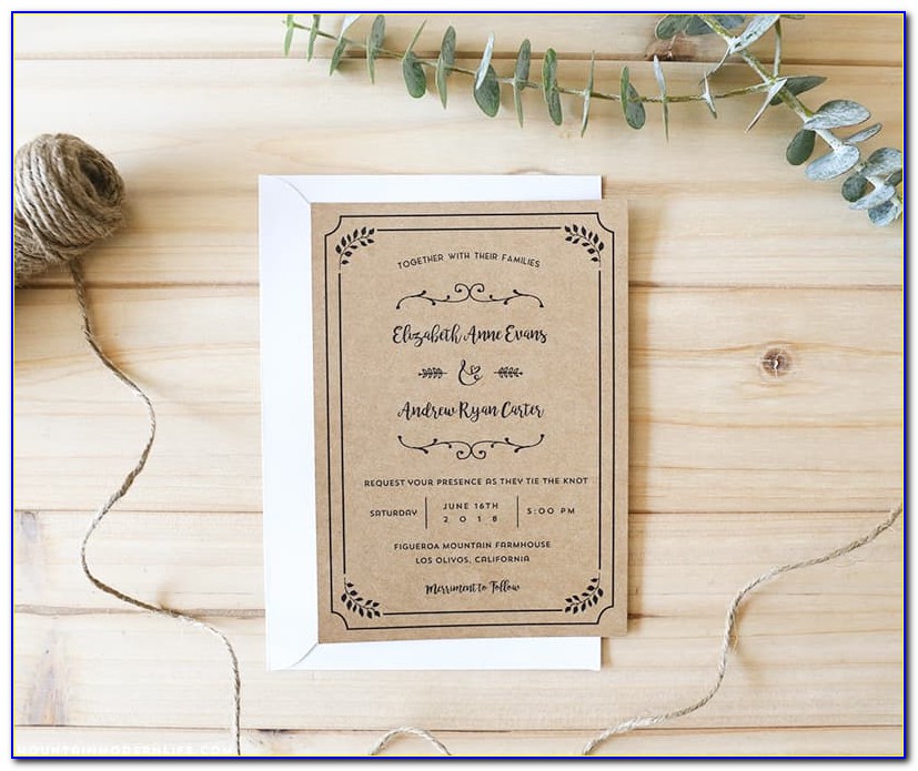 Rustic Wedding Invitation Free Printable