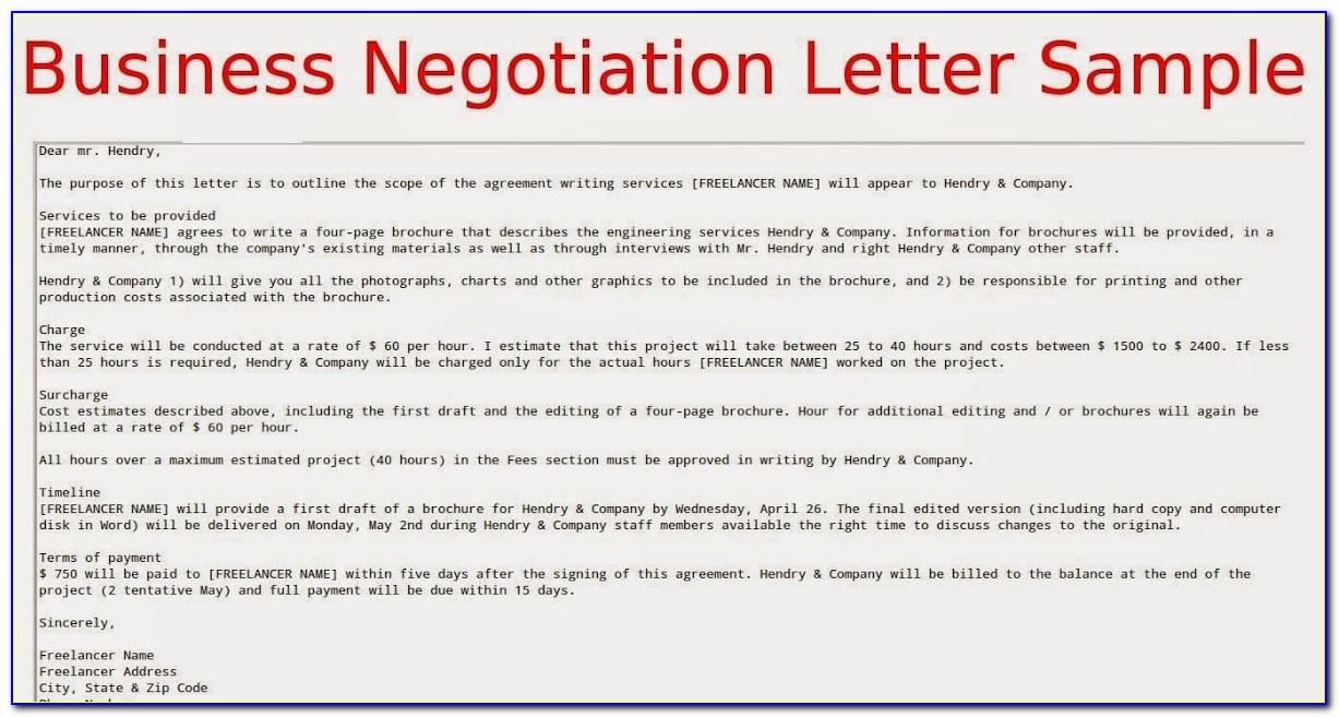 Sample Insurance Contract Negotiation Letter