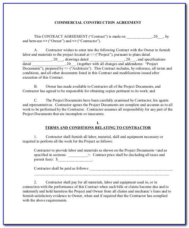 Service Contract Agreement Format In Word
