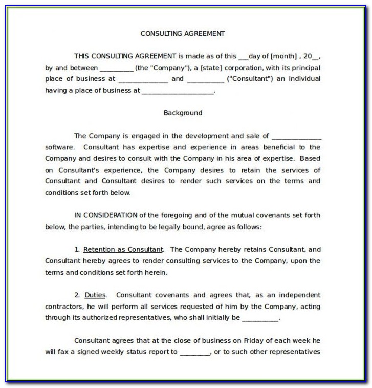 Short Consulting Agreement Template Uk