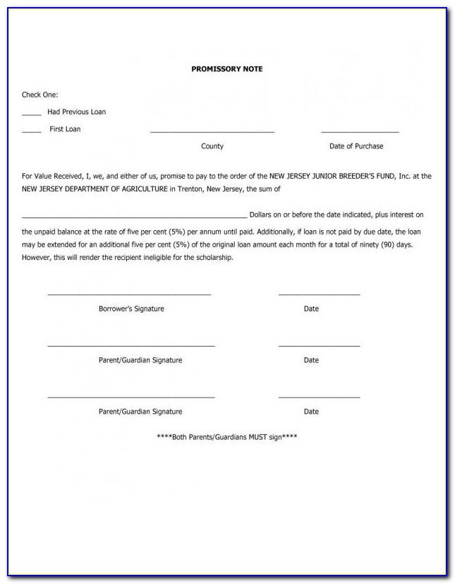 Small Business Promissory Note Template