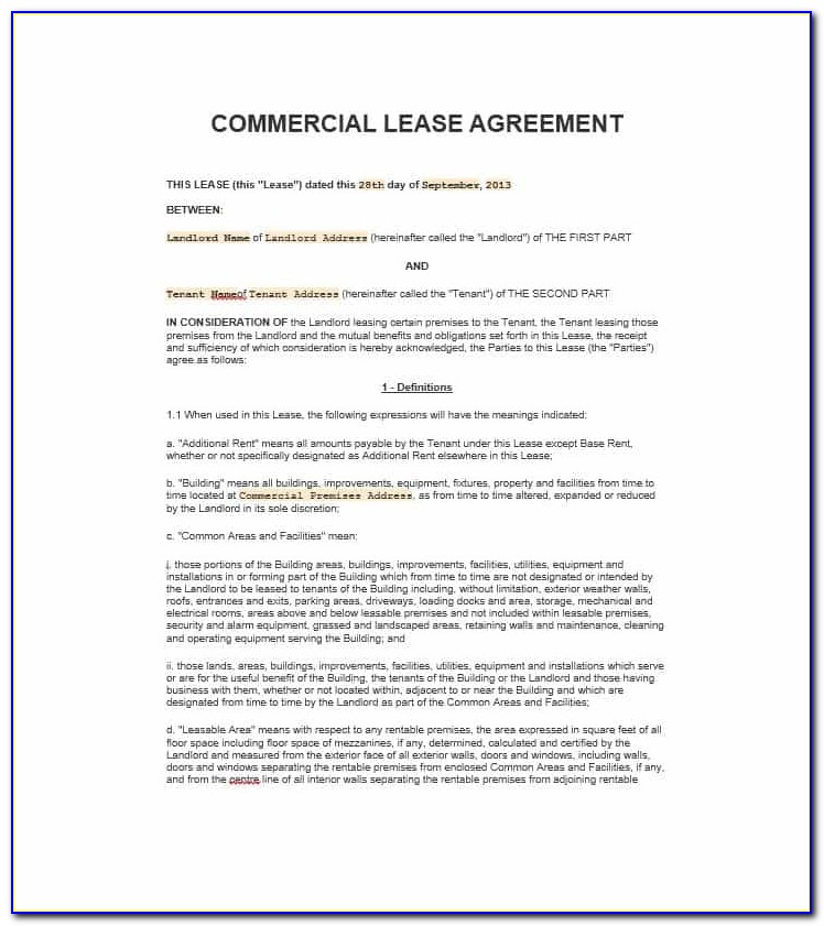 South African Commercial Property Lease Agreement