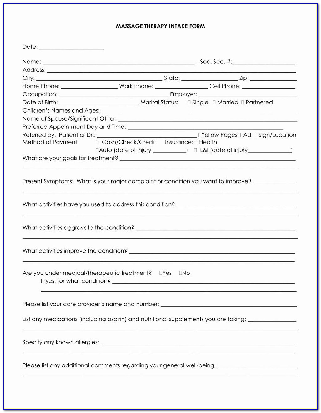 Therapy Consent Form Example