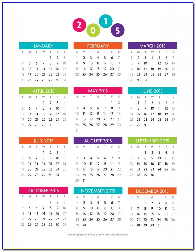 2020 Calendar At A Glance Printable