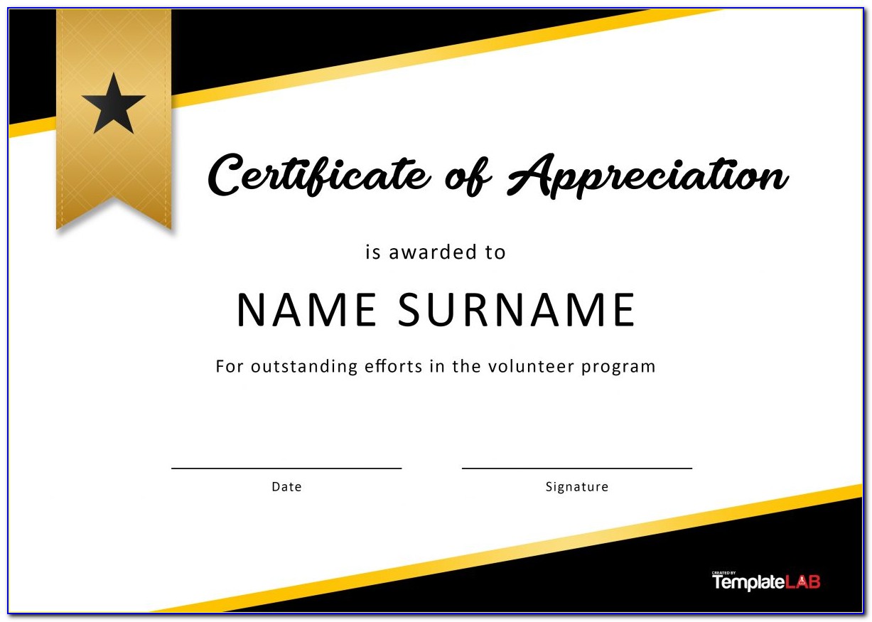 Army Certificate Of Appreciation Template Ppt