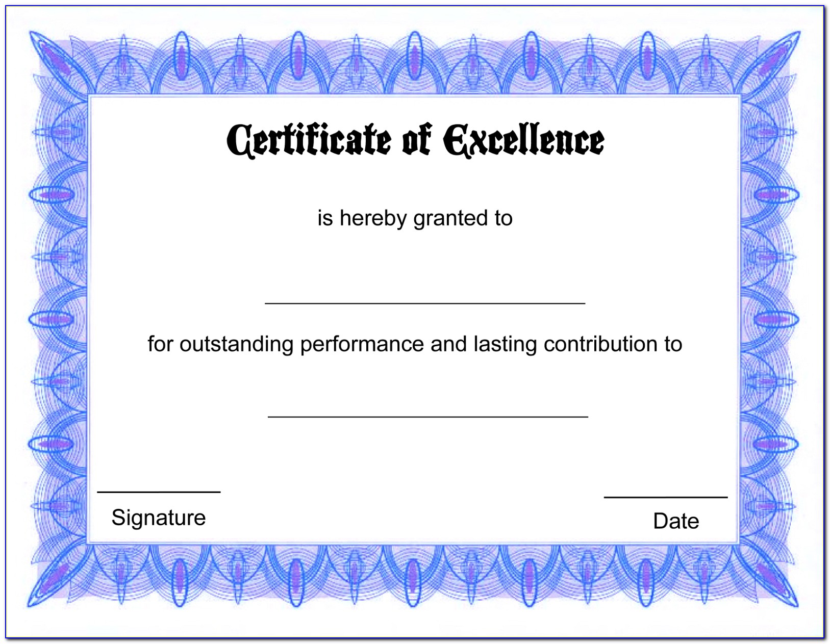 Award Of Merit Certificate Templates
