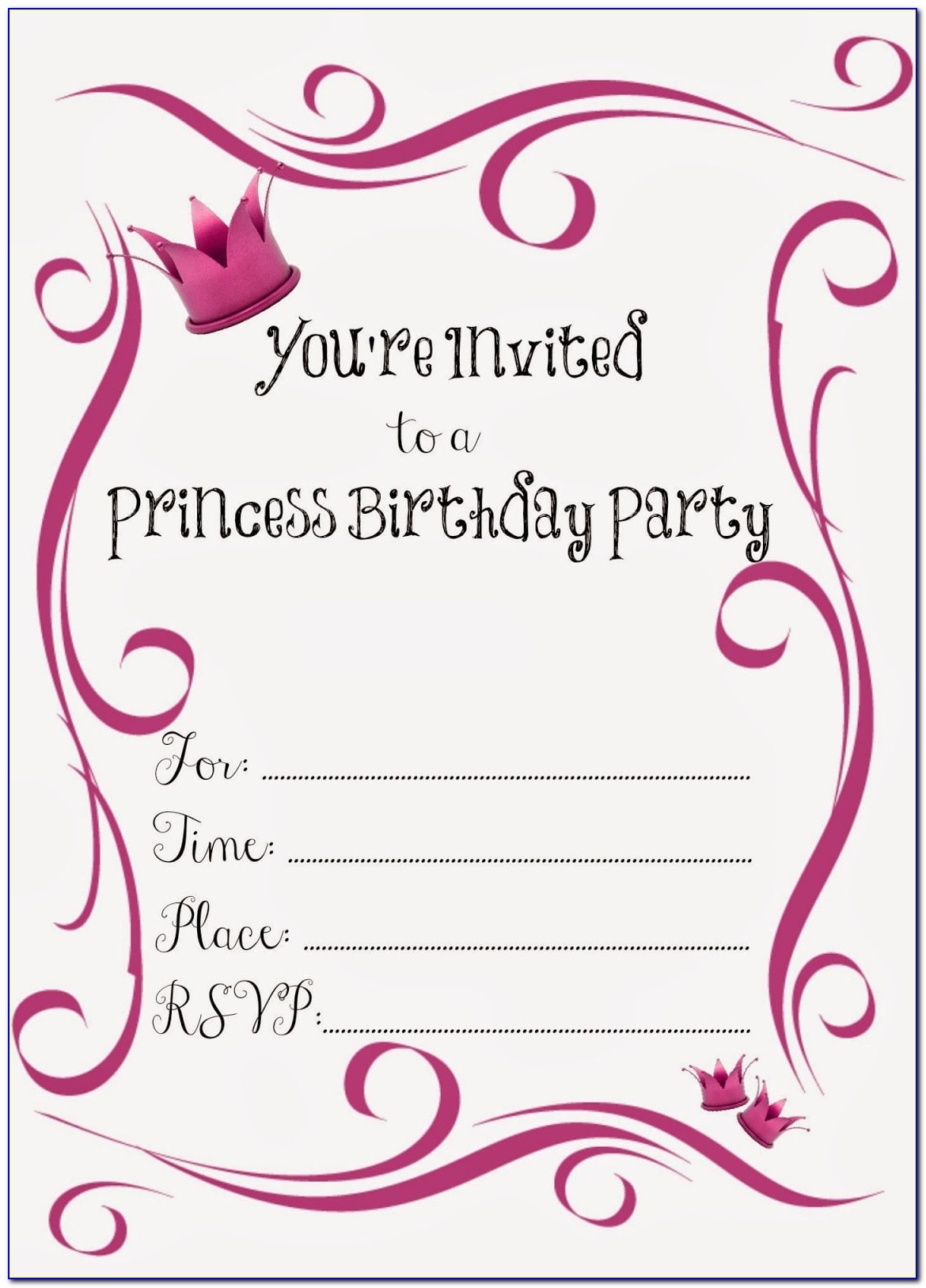Birthday Party Invitation Templates Free