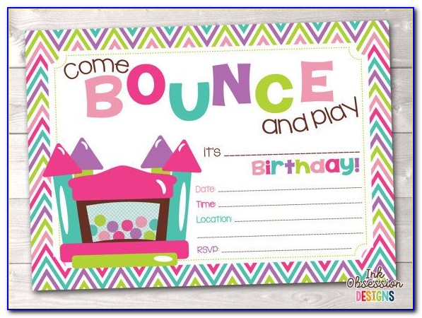 Bouncy Castle Birthday Invitation Template