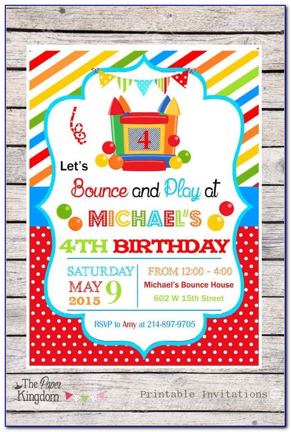 Bouncy Castle Birthday Party Invitation Template