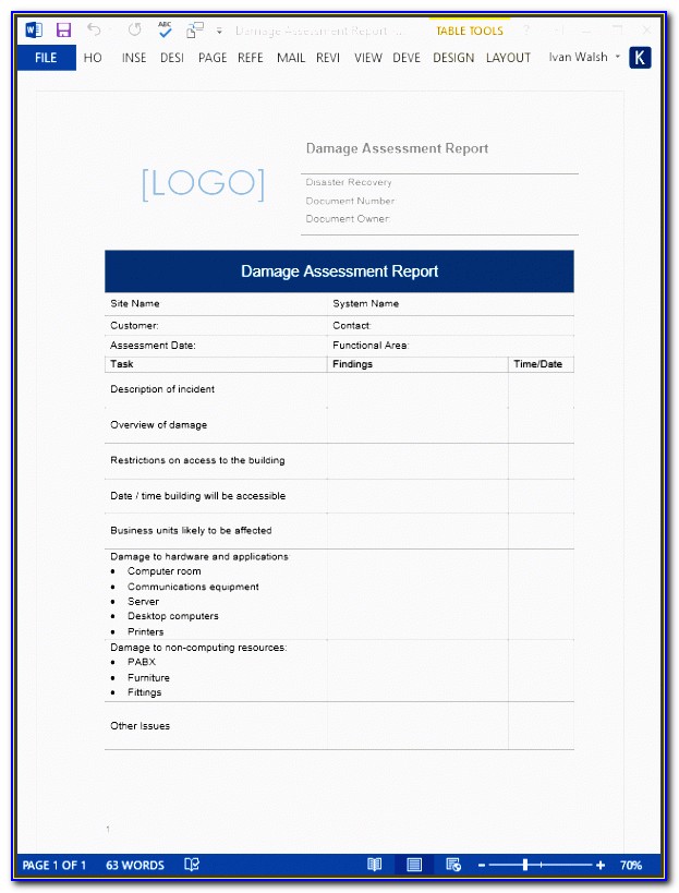 Business Continuity Plan Sample For Manufacturing