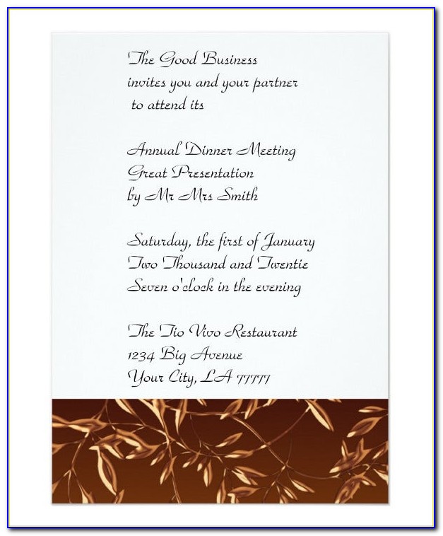 Business Dinner Invitation Letter Format