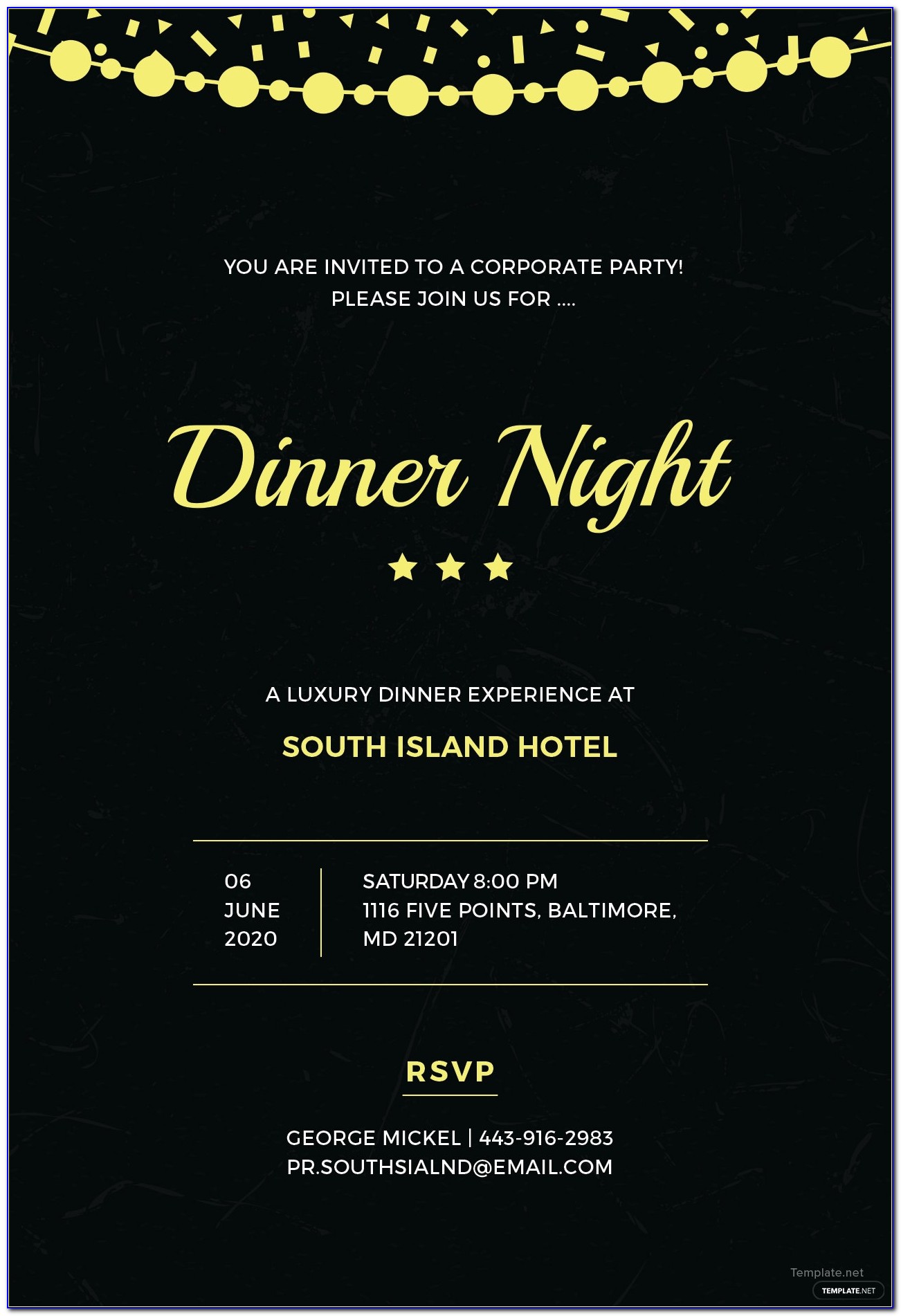 Business Dinner Invitation Sample