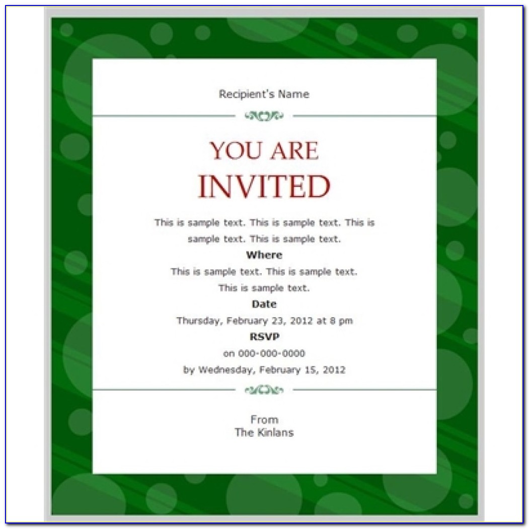Business Event Invitation Templates Word