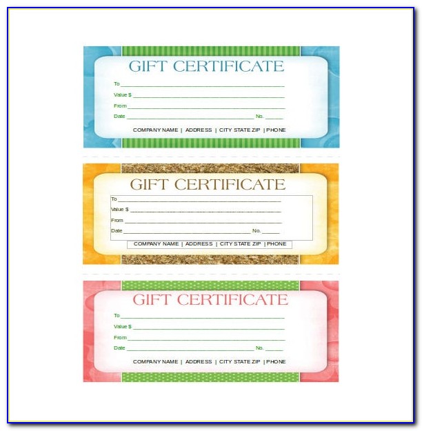 Business Gift Certificate Template Printable