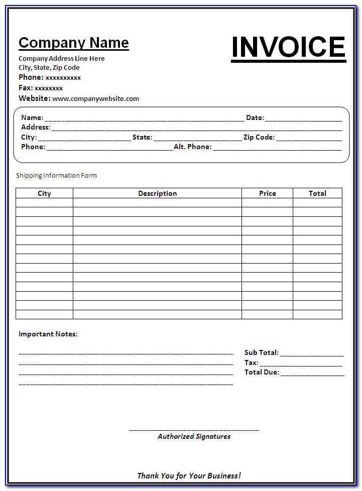 Business Invoice Templates For Openoffice