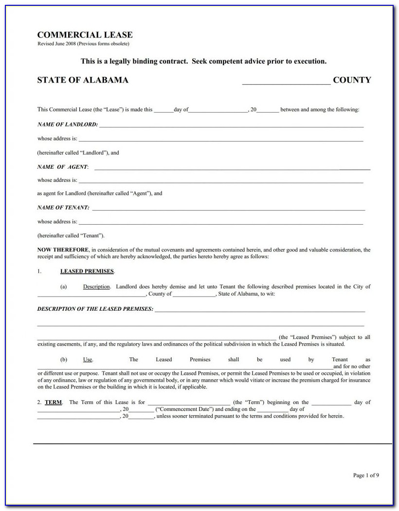 Business Lease Agreement Form