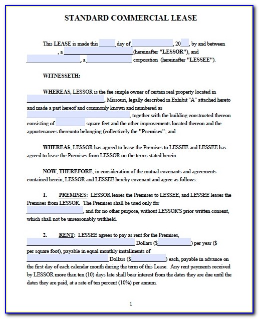 Business Lease Agreement Template Doc