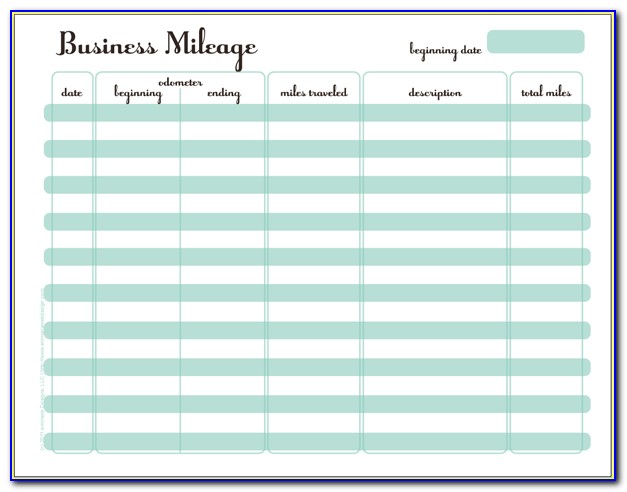 Business Mileage Log Template