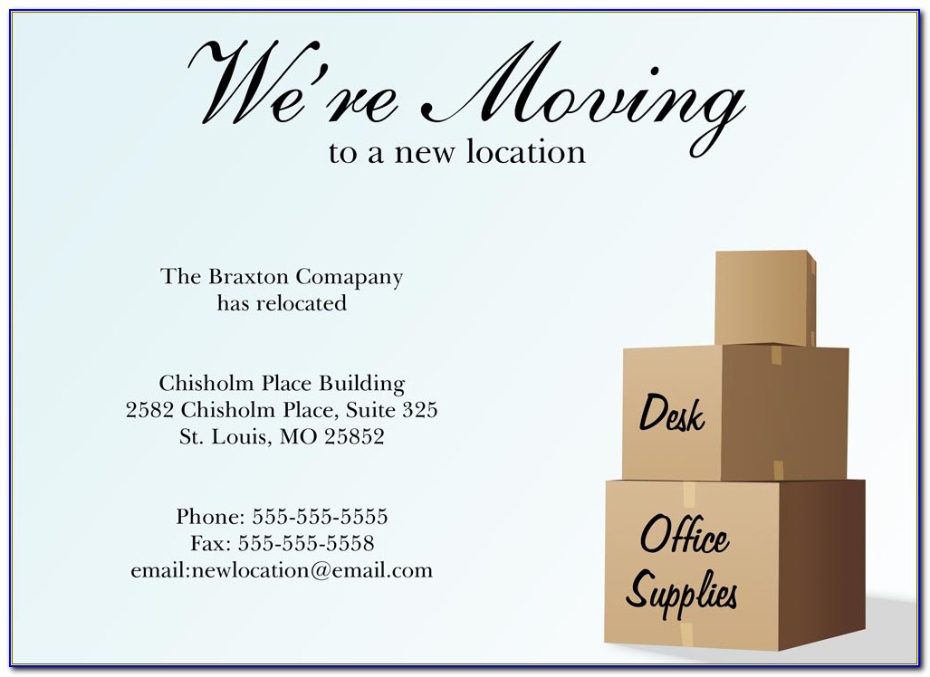 Business Moving Announcement Microsoft Word Templates