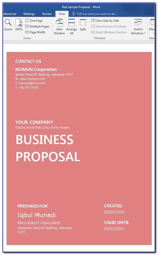 Business Plan Costing Template