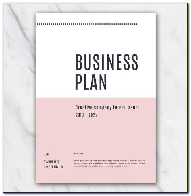 Business Plan Cover Page Example