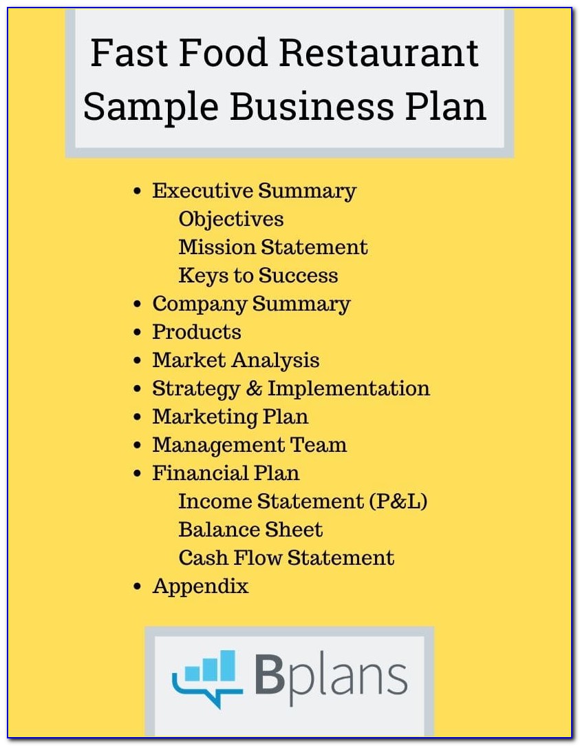 Business Plan Format For Cafe