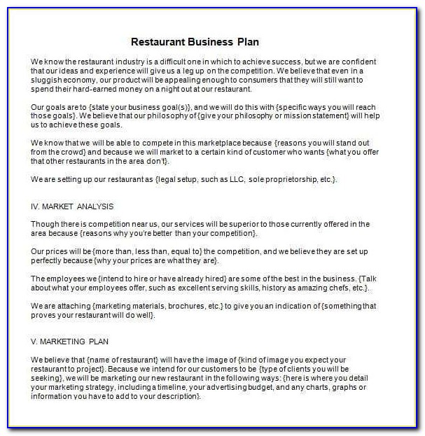 Business Plan Template Cafe Uk