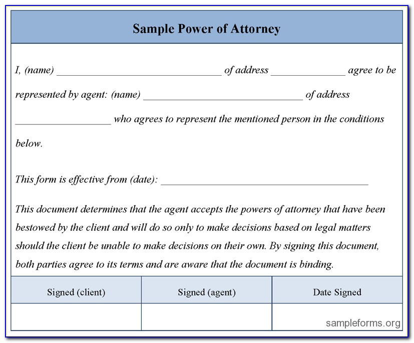Business Power Of Attorney Sample Uk